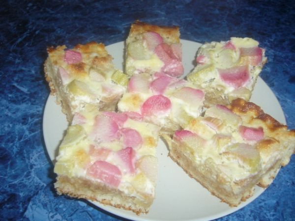 Výborný zalévaný rebarborový koláč