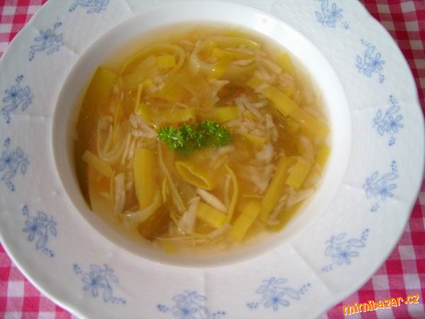 Polévka celerová s pórkem a MISO pastou