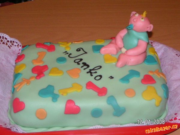 torta k narodeniu miminka - chlapečka