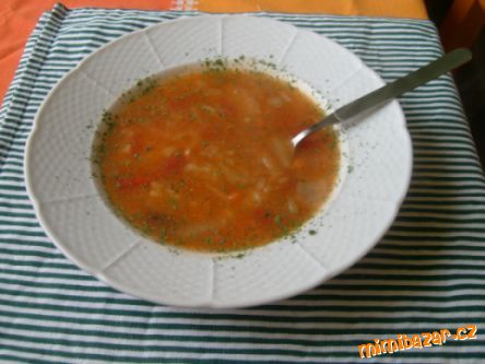 Polévka z loupaných rajčat na čínské zelenině!!!!!