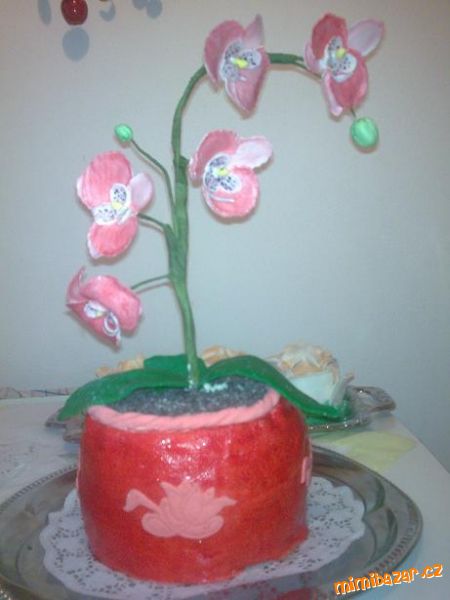 orchidea na objednávku spolu s ružičkami