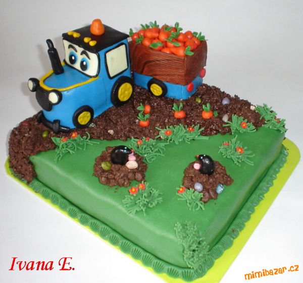 Modrý traktůrek