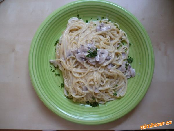 Spaghetti funghi e pollo