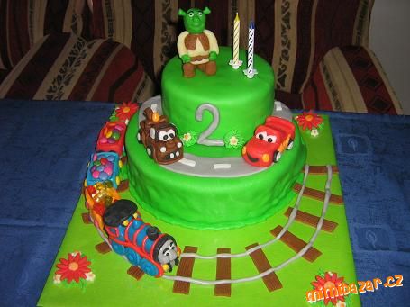 SHREK,AUTA CARS A MAŠINKA TOMÁŠ.MAREČKOVI KE 2 NAROZENINÁM