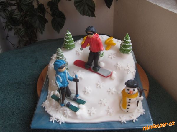 Lyžař a snowboardistka