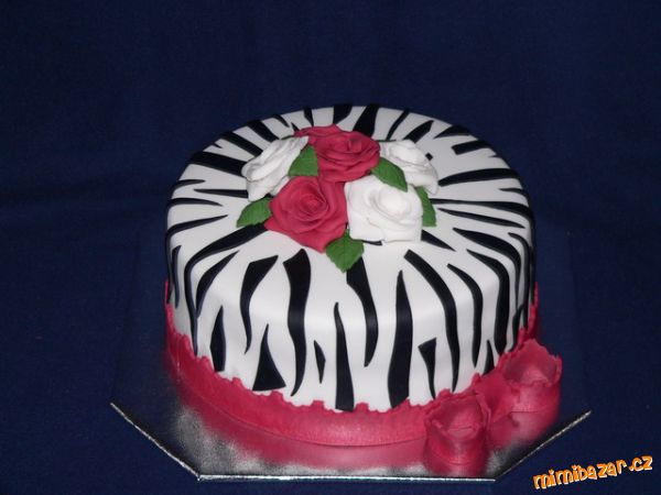 Kulatý vzor zebra a růže II.