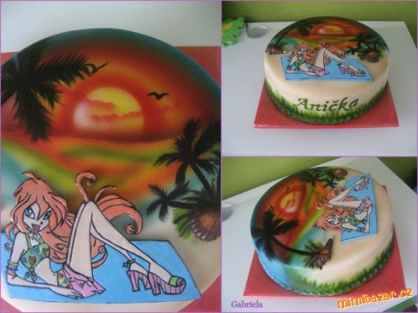 Winx Bloom dort airbrush + malování