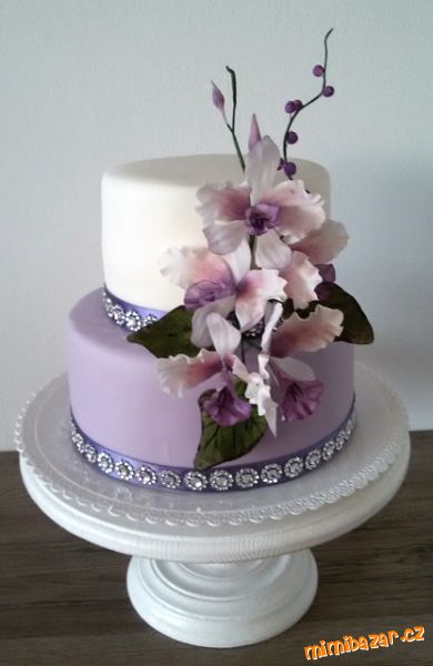 Fialový s orchidejemi