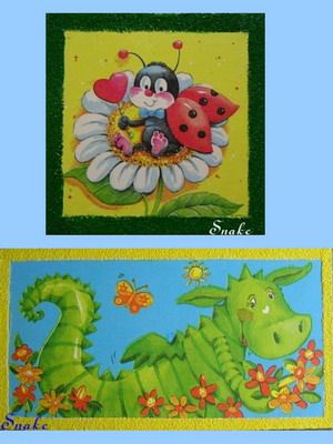 Jednoduchý decoupage obrázek s lemem z krupice: