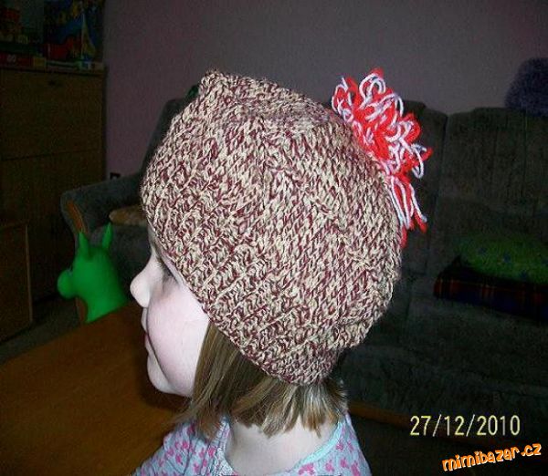 pletený baret 4-5 let