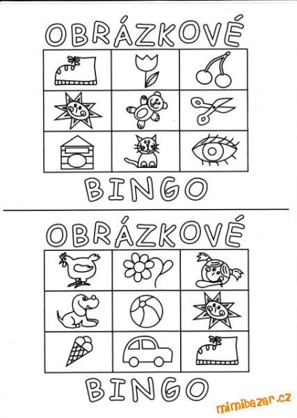Předškoláci a prvňáčci -Zahrajte si bingo