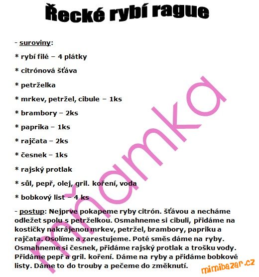 řecké rybí rague