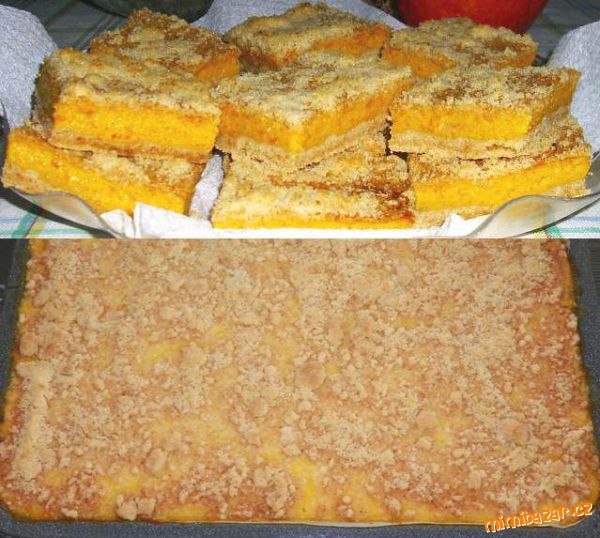 Tvarohovo-dýňový drobenkový koláč
