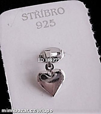 Přívěsek Srdce plné ze stříbra 925/1000-SKLADEM