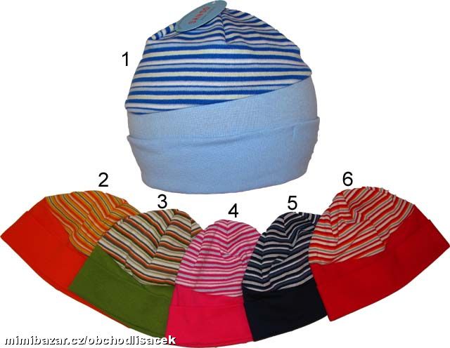 Čepice proužek lomený vel. 49-51 cm