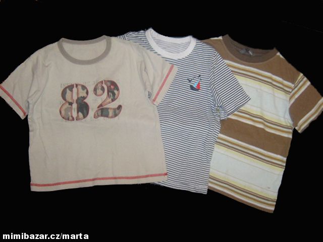 3 x tričko krátký rukáv