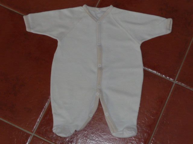 Smetanový froté overálek