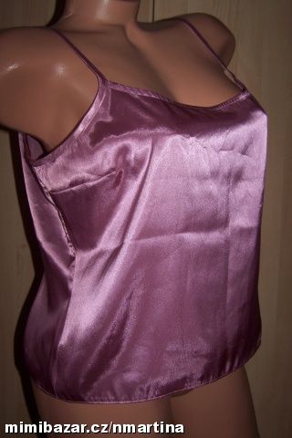 Starorůžový saténový top WALLIS. vel 42