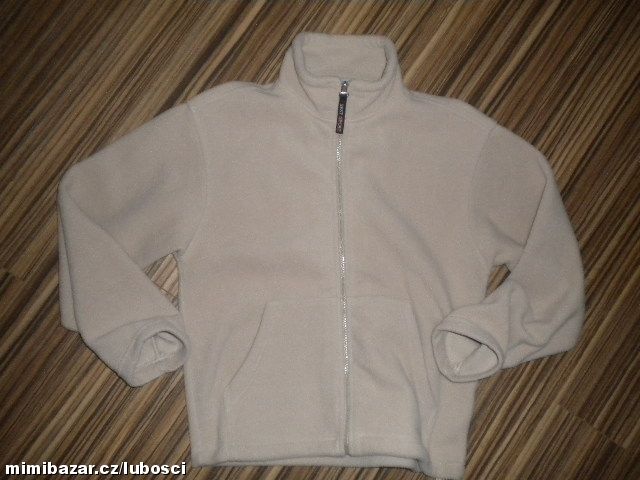 Značková flíz mikina v barvě kafe