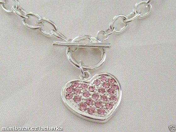 Náhrdelník s přívěskem srdce s krystaly Swarovski