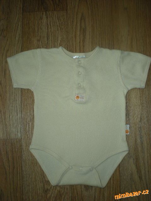 béžové body s krátkým rukávem vel. 74