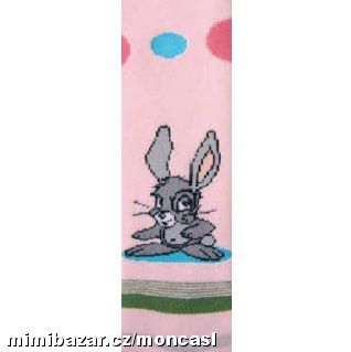 Holčičí bavlněné punčocháče ZAJÍČEK RŮŽOVÉ