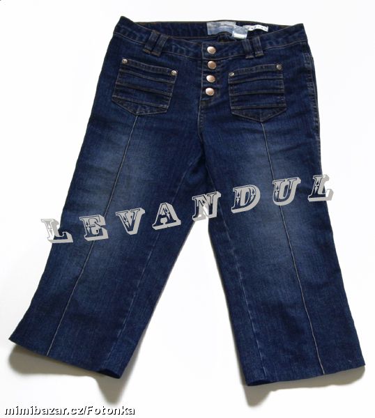 JEANS STREČOVÉ TŘÍČTVRTEČNÍ KALHOTY, 100%BAVLNA