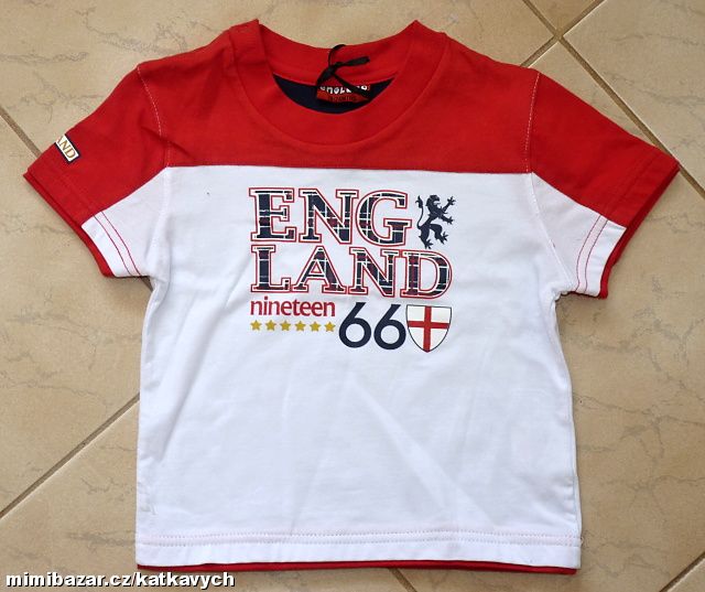 Tričko England - vel. 18-24 měs.