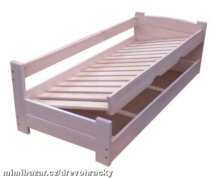 Dřevěná postel s úložným prostorem Heros chal 90