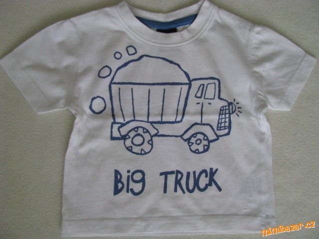 Bílé tričko s náklaďákem
