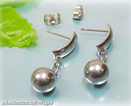 Krásné náušnice visací perly z chir. oceli-SKLADEM