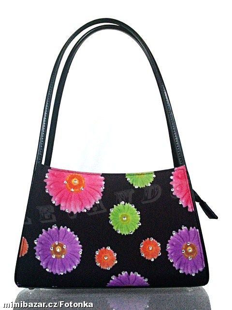 kvalitní KABELKA, květy a kamínky - jak nová