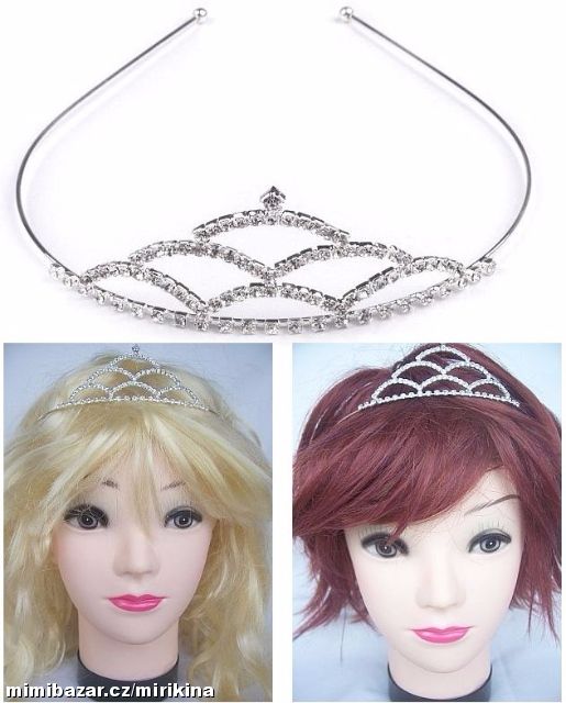 Čelenka štrasová - korunka-více kusů