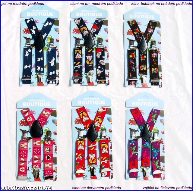 Krásné kšandy s dětskýmy motivy