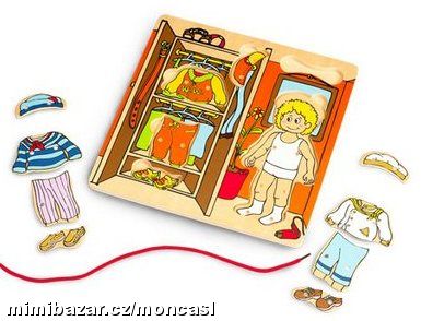 Dřevěné puzzle oblékání