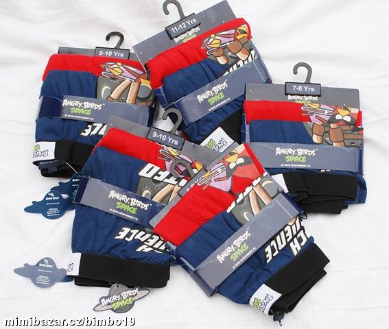 * 2x BOXERKY ANGRY BIRDS na 9-10 let *