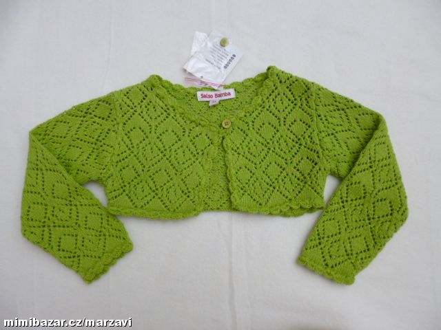 NOVÉ úpletové zelené bolerko vel. 110/116