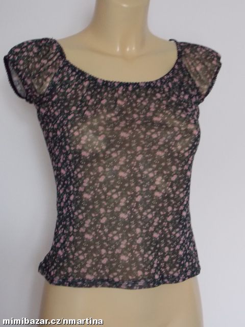 H&M poloprůhledný , elastický top V.38