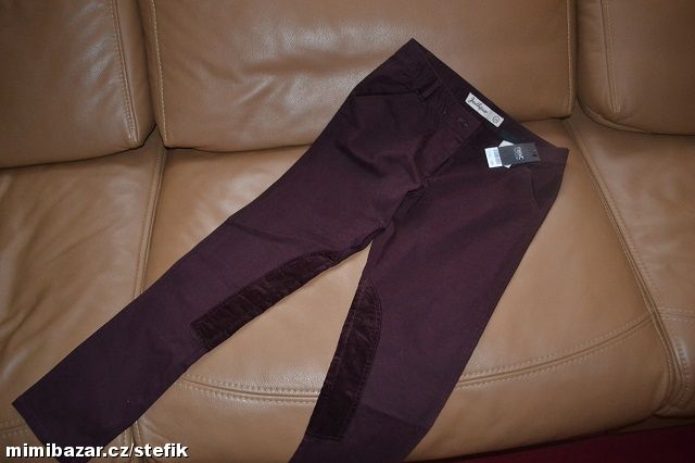 "jezdecké" vínové kalhoty - berry jodhpurs