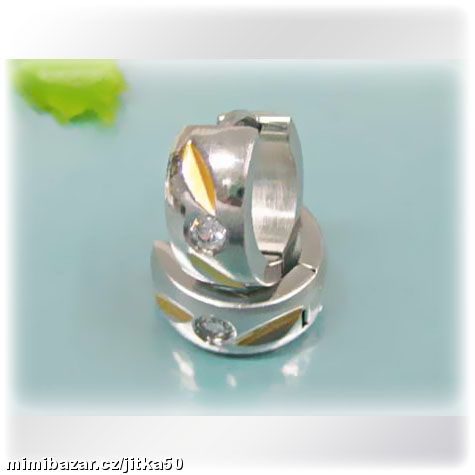 Kroužky zdobené zirkonem z chir.oceli SKLADEM