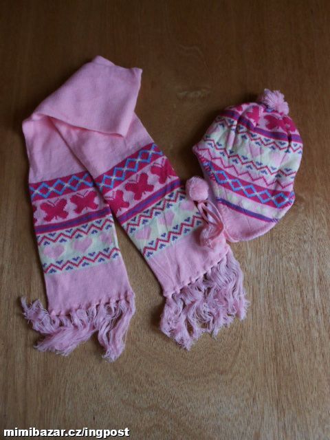ZIMNÍ KOMPLET ČEPICE A ŠÁLA vel. 4-9 LET /K569/