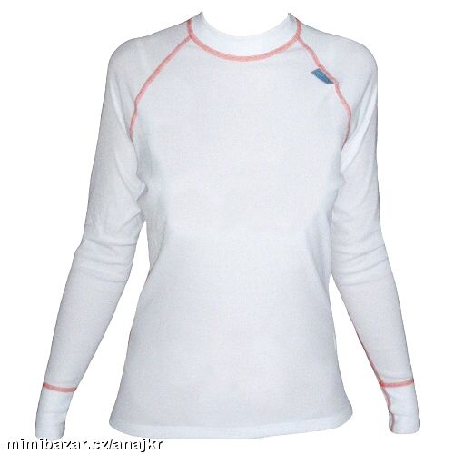 DĚTSKÉ Termo triko dlouhý rukáv - bílá + oranž. niť