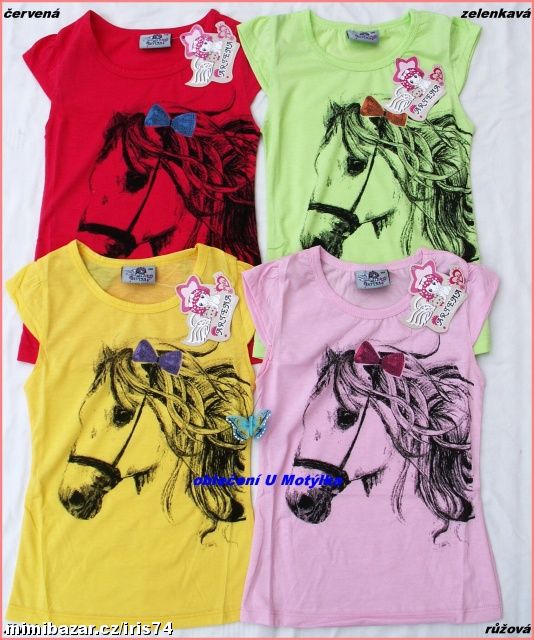 Hezká dívčí trička s hlavou koníka