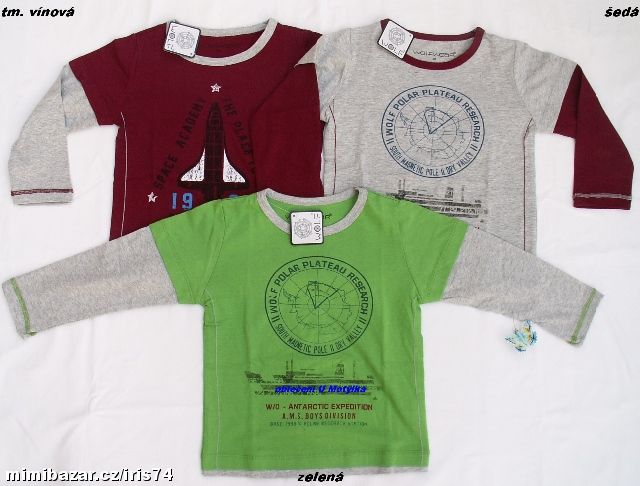 Pěkná chlapecká trika s dlouhým rukávem