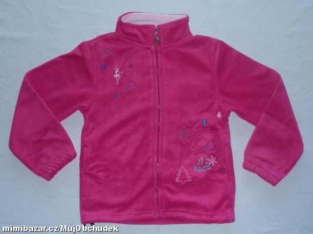 FLEECOVÁ MIKINA - růžová, zelená