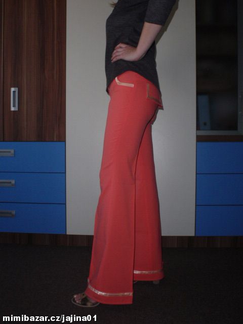 Kalhoty vel.38-M meruňkové-losové nejen na ples