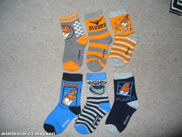 Ponožky Planes 3ks vel.23-26 - oranžové