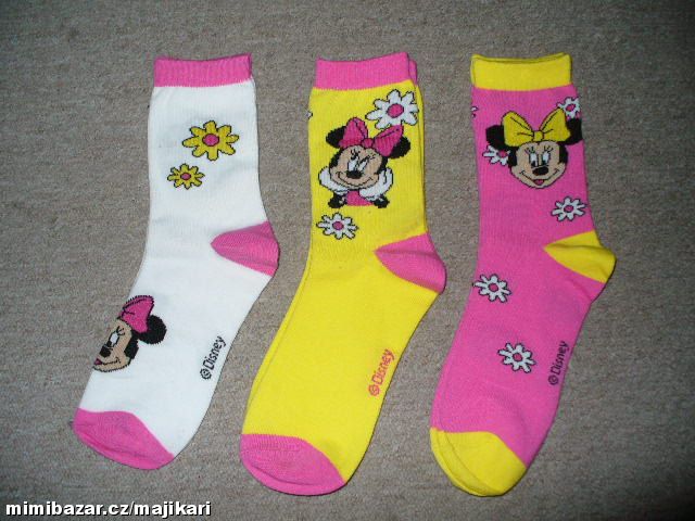Ponožky Minnie Mouse 3pack různé velikosti