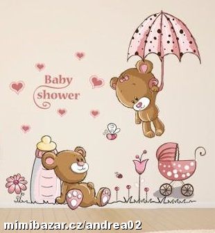 Samolepka na zeď dětská Medvídek, medvědi 50x70 cm