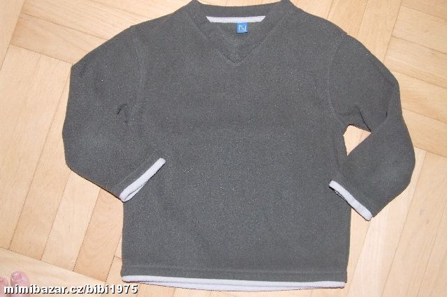 Flísová mikina v khaki barvě, vel. 7let - 122cm
